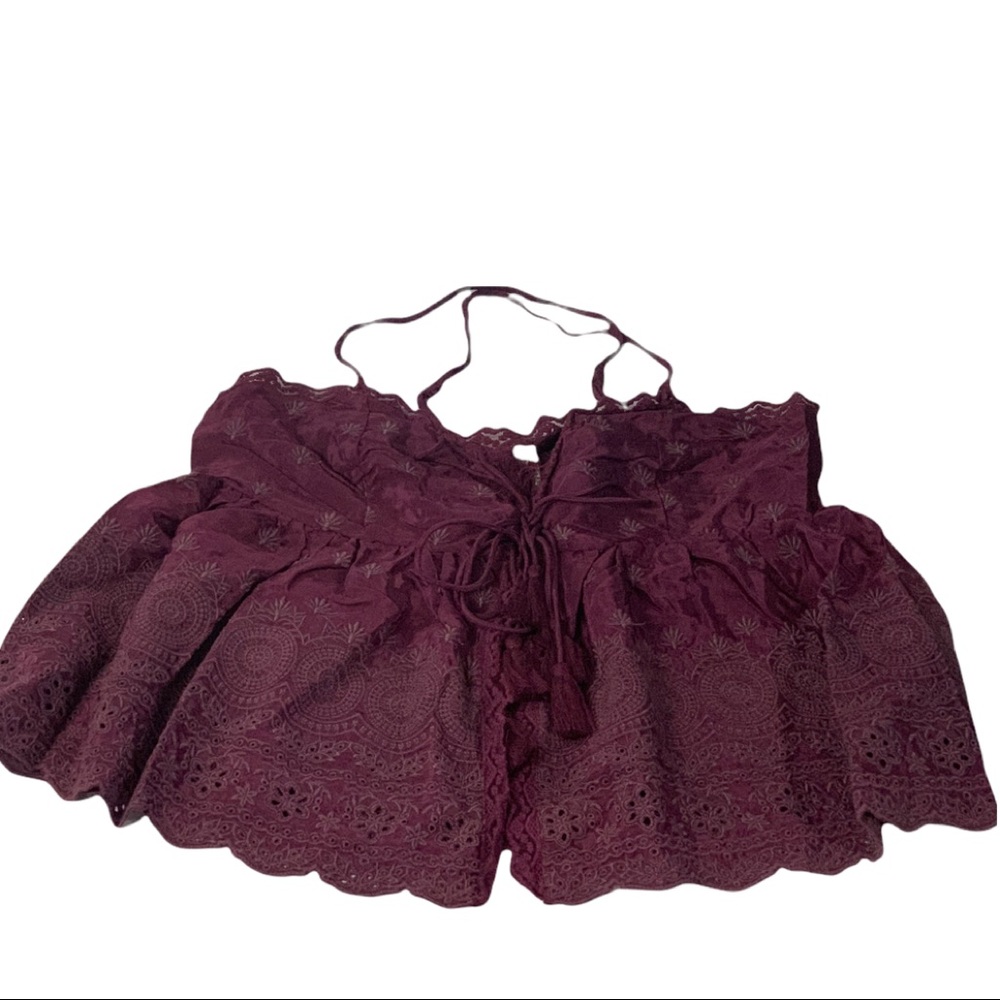 Intimately By Free People Plum Purple Jenna Boho Embroidered Top NWT Size Medium - Picture 2 of 10